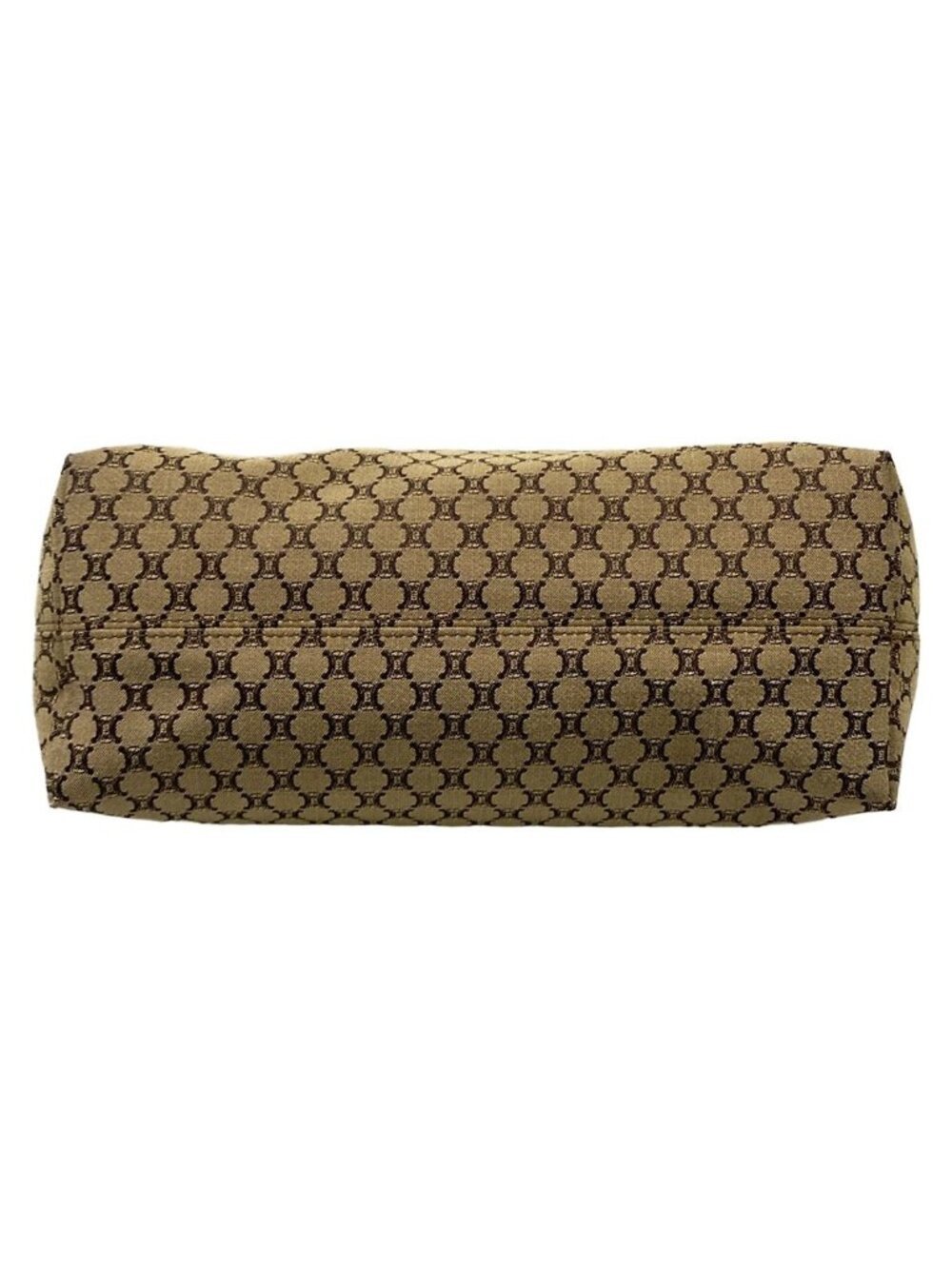 Celine Tote Macadam Pattern Dark Brown Beige Leather - Picture 5 of 15